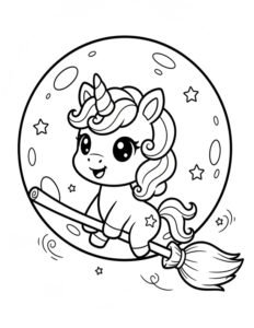 Dibujos de unicornios para imprimir y colorear en halloween