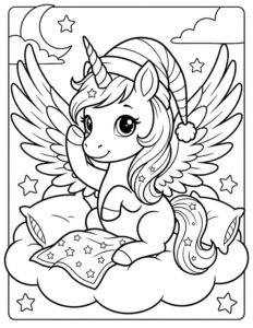 dibujo-unicornio-para-colorear-descansando