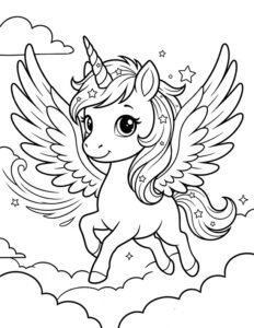 dibujo-unicornio-para-colorear-con alas
