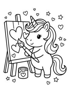 dibujo-unicornio-para-colorear-san-valentin