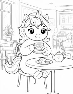 Unicornio kawaii para colorear 