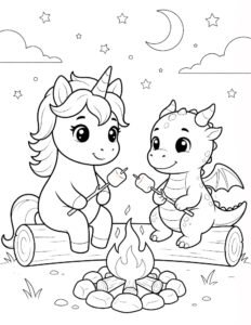 dibujos para colorear de unicornios y dinosaurios