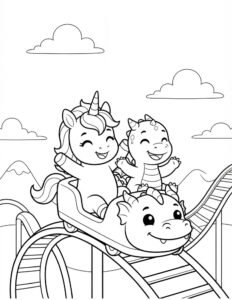 Dibujos de Unicornios y Dinosaurios para Colorear Gratis e Imprimir
